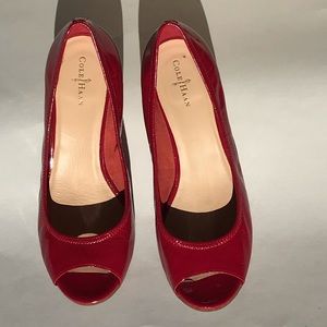 Cole Haan Nike Air Crinkle Patent Wedges Size 9B